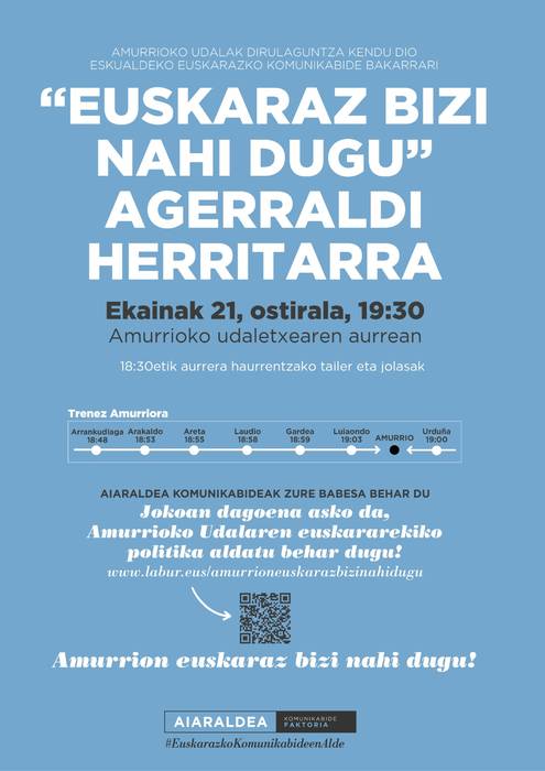 "Euskaraz bizi nahi dugu" agerraldi herritarra