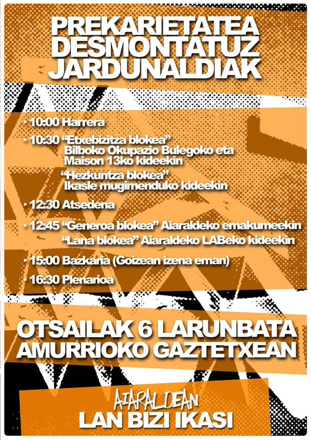 "Prekarietatea desmuntatuz" jardunaldiak larunbatean!