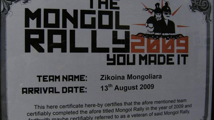 Oiartzabal anajeak egineko "Mongol Rally"aren ganeko berbaldia