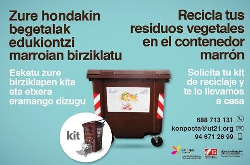 Udaltalde 21 Nerbioi-Ibaizabalek frakzio organikoaren gaikako bilketan izena ematera gonbidatzen du kanpainaren azken egunetan