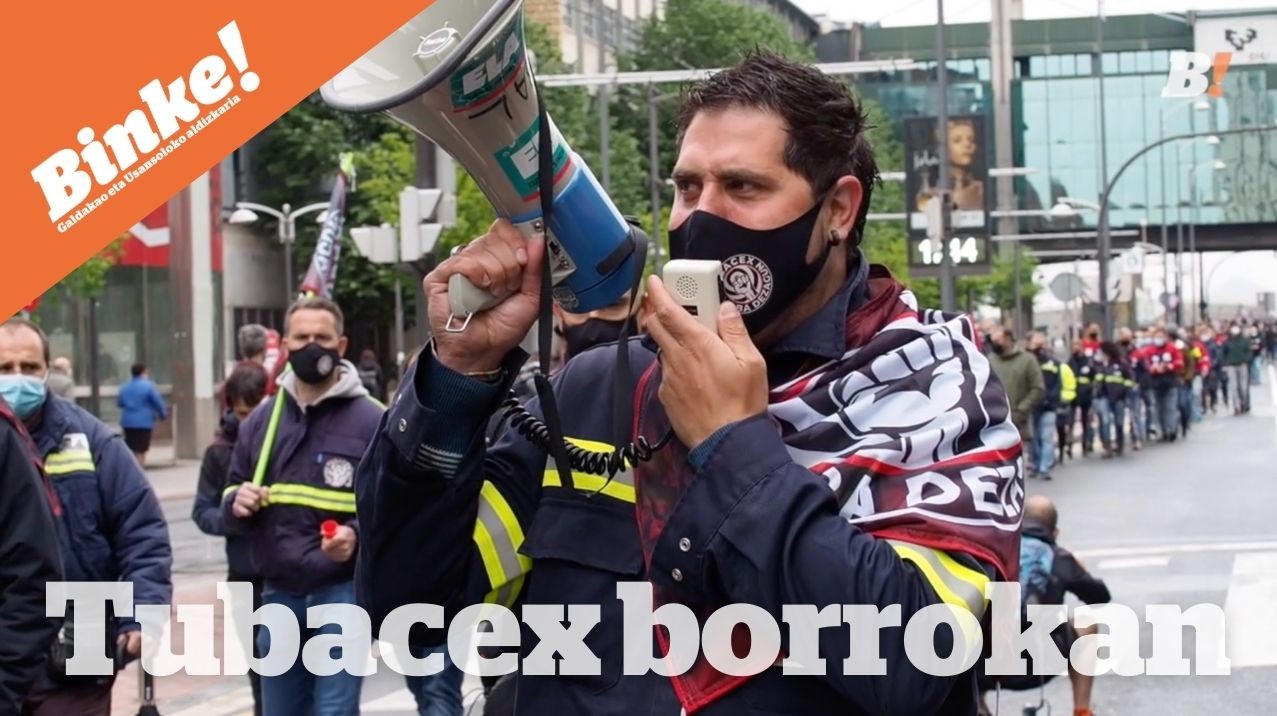 Binke aldizkariak Ibon Caballero langilearekin egin du Tubacexeko grebari buruzko bideoa