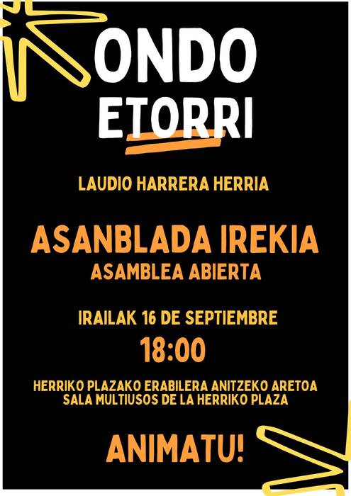 Ondo Etorri elkartearen bilera