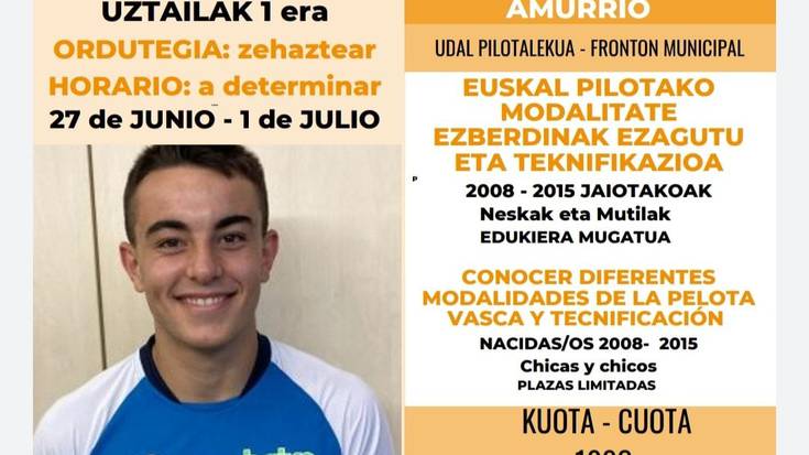 Euskal Pilota Kanpusa Iker Larrazabalekin