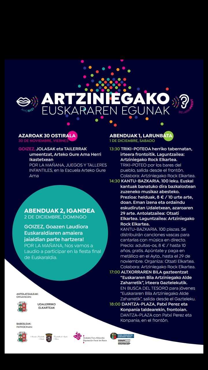 Artziniegan ere Euskaraldiari ongietorria egingo diote egitarau potoloarekin