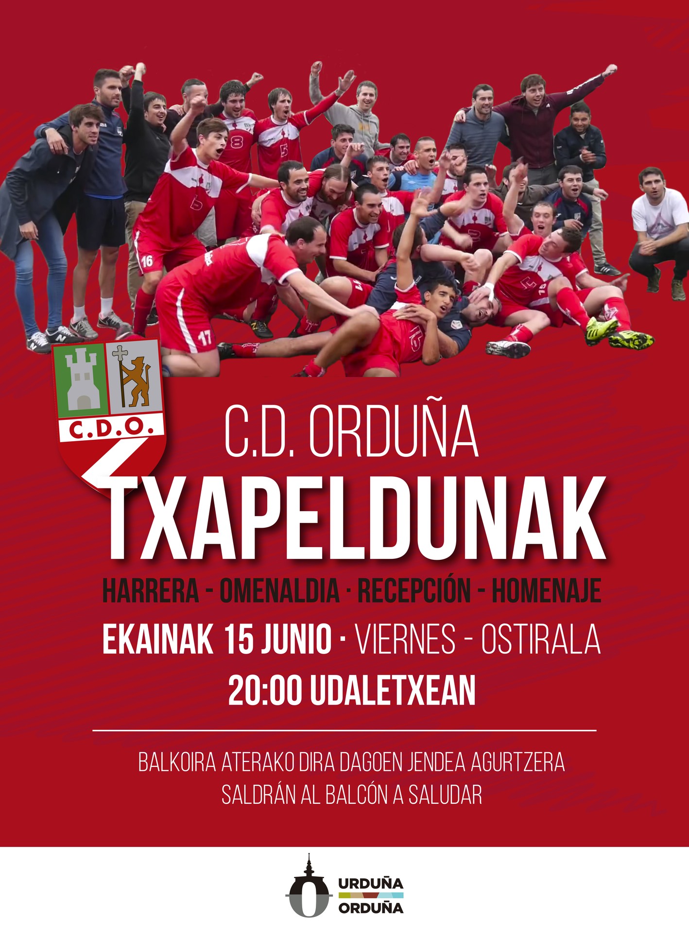 Urduñak CD Orduña taldea omenduko du Erregional 2. mailara igo ondoren
