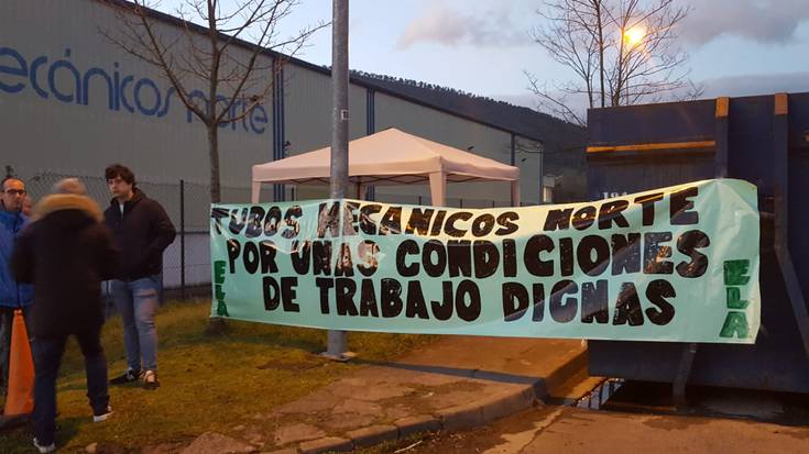 Greba mugagabean daude Tubos Mecánicos Norte lantegian, “lan baldintza duinen alde”