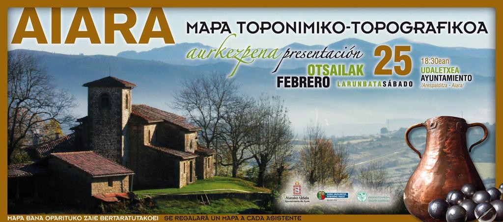Otsailaren 25ean Aiarako mapa toponimikoa aurkeztuko dute