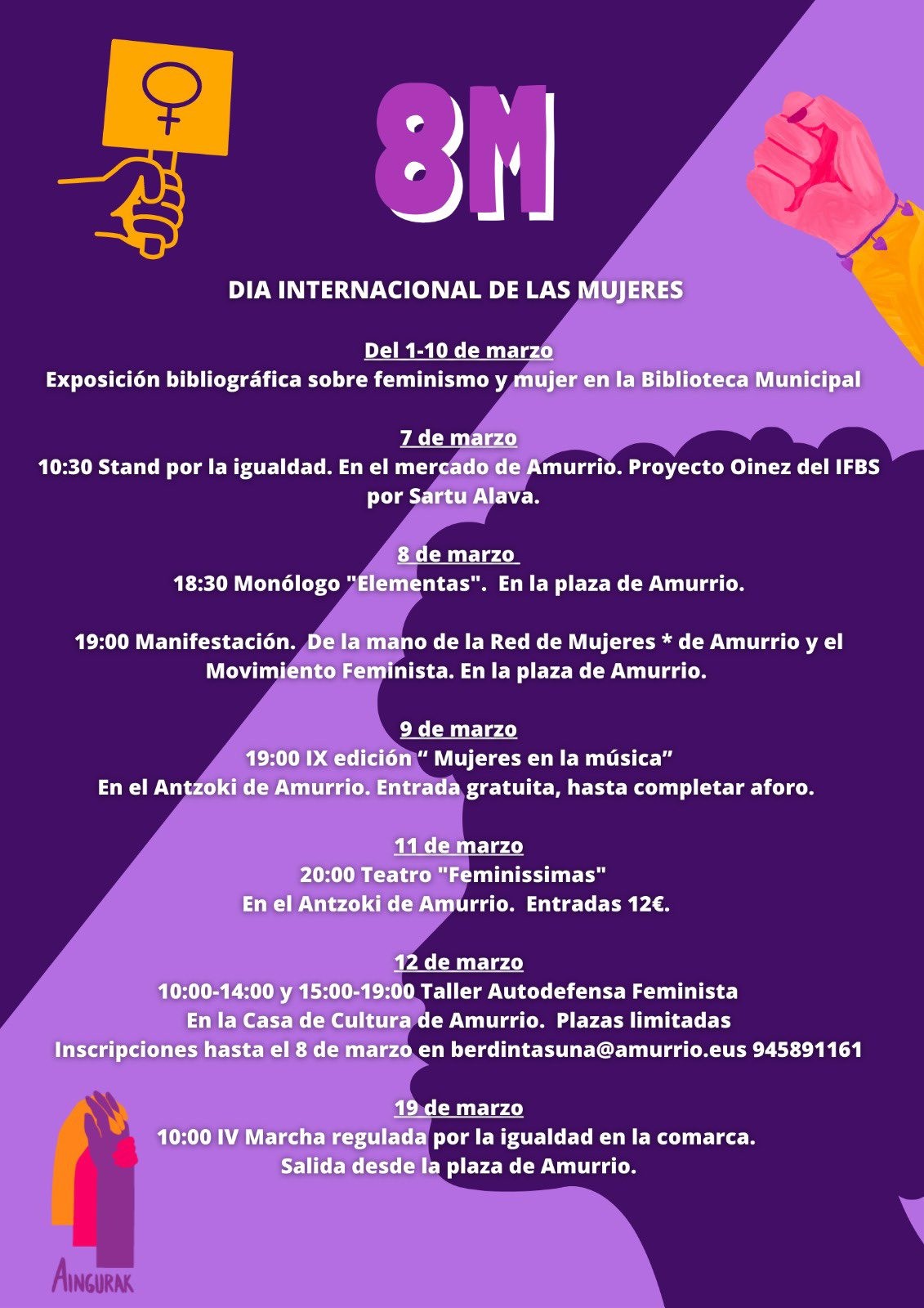 Amurriok programazio zabala eskainiko du hilabete osoan Martxoaren 8a dela eta