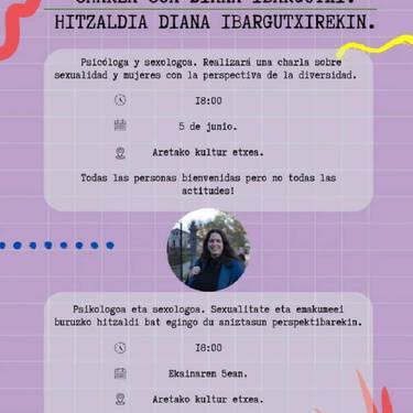 Sexualitate eta emakumeei buruzko hitzaldia Diana Ibargutxirekin