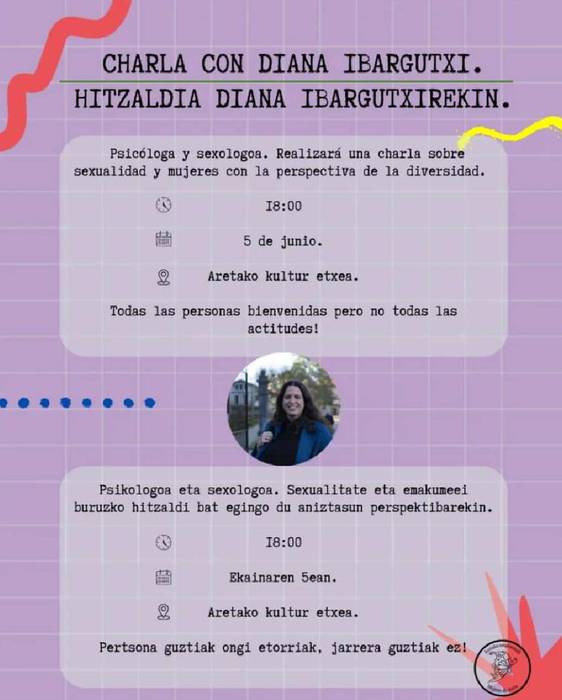 Sexualitate eta emakumeei buruzko hitzaldia Diana Ibargutxirekin