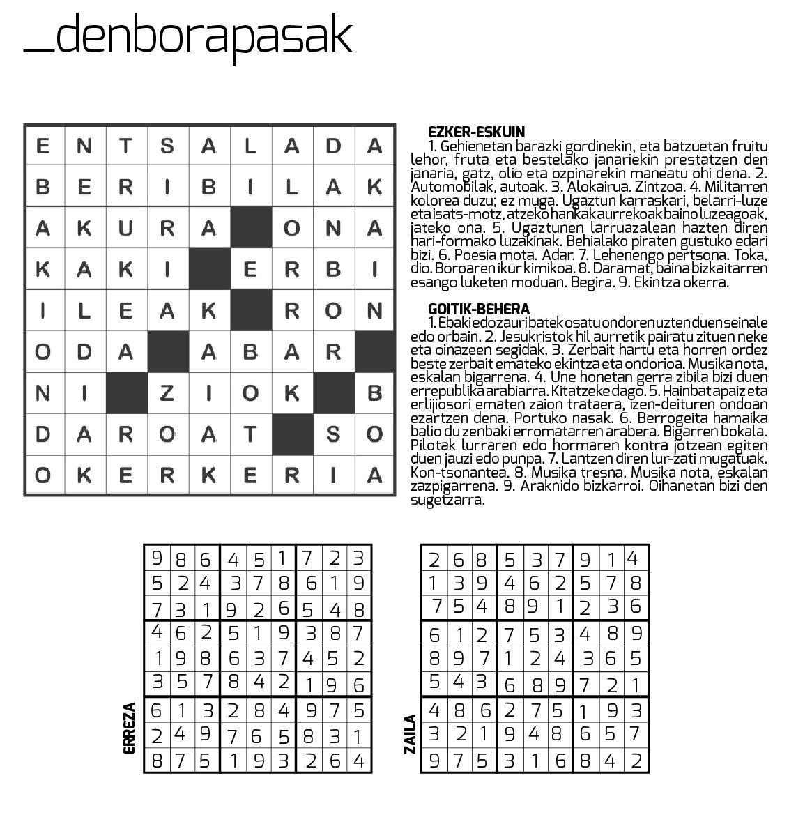 Egunkariaren 20. aleko denborapasen emaitzak