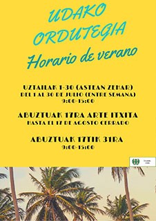 Induma Informazio Bulegoa ordutegi berezia izango du udan