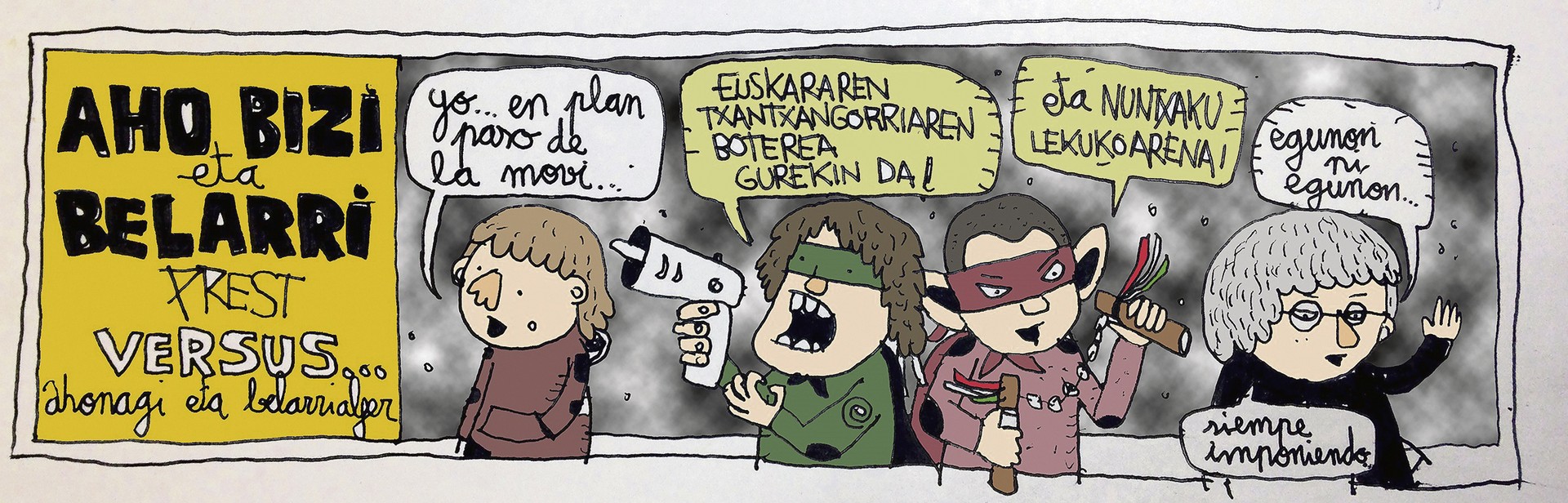 KOMIKIA: Ahobizi eta belarriprest VS Ahonagi eta Belarrialfer