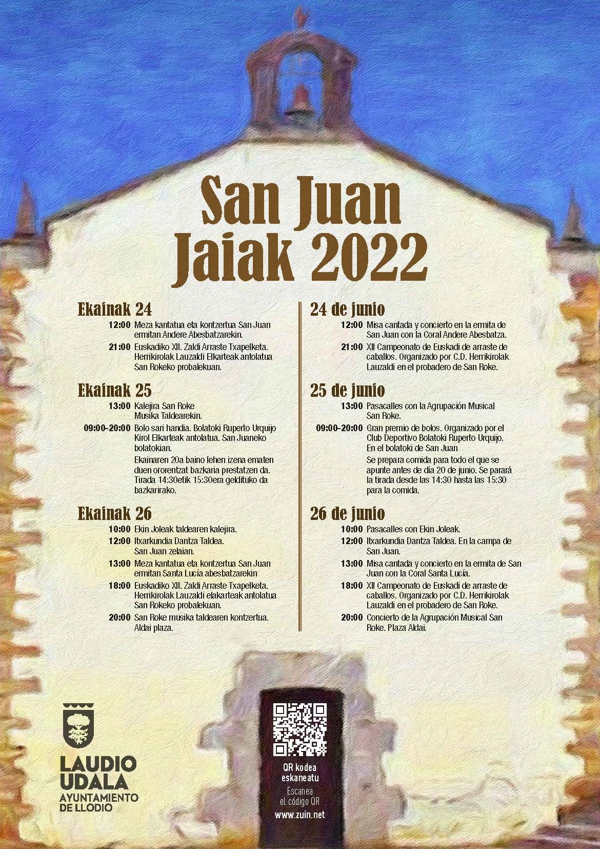 Laudiok asteburu honetan ospatuko ditu San Joan jaiak