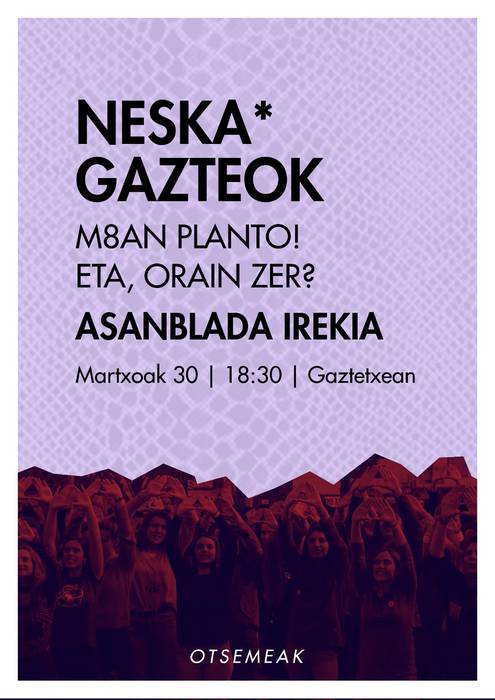 Neska gazteok planto, eta orain zer?
