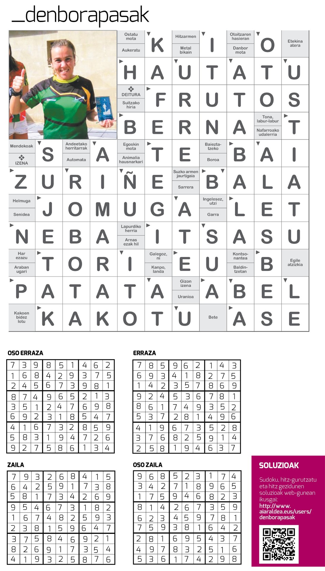 Aiaraldea Egunkariaren 40. zenbakiko DENBORAPASEN EMAITZAK