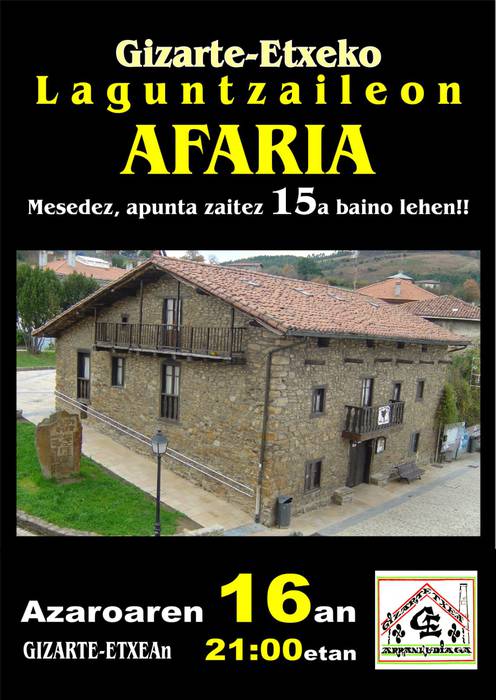 Gizarte Etxeko laguntzaileen afaria