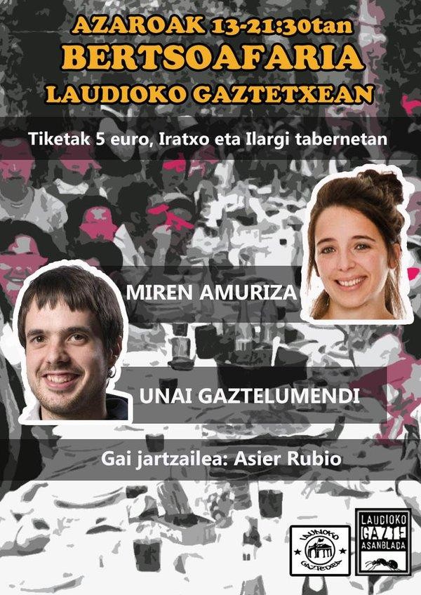 Bertso afaria ostiral honetan Gaztetxean!