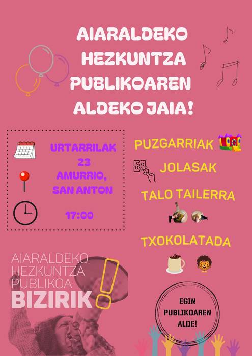 Aiaraldeko Hezkuntza Publikoaren Aldeko jaia!