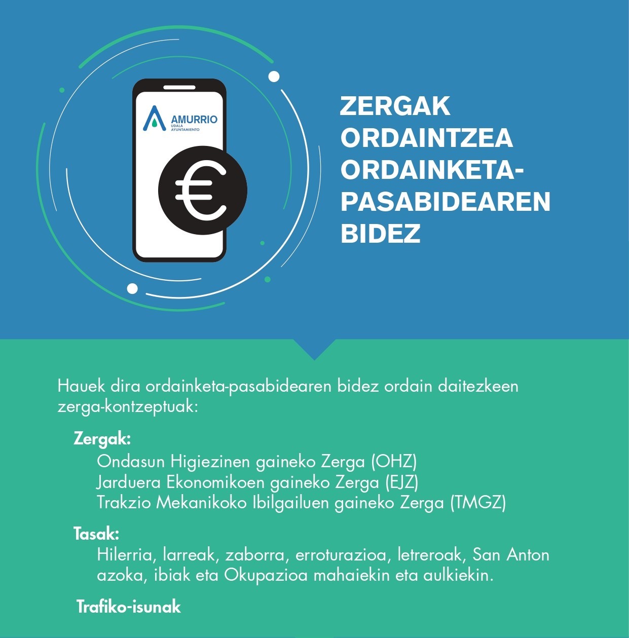 Amurrioko Udalak pasabide bat du udal zergak ordaintzeko