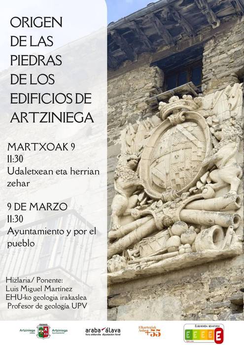 Artziniegako eraikinetako harrien jatorriari buruzko hitzaldia