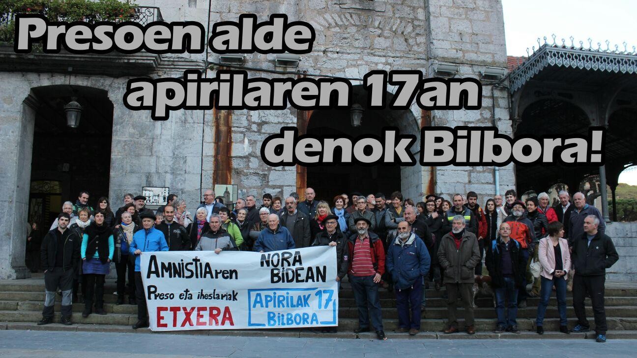 Apirilaren 17an presoen aldeko manifestazioari babesa eskaini diote