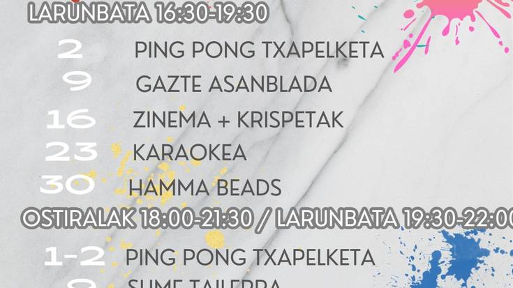 Aiarako gaztelekuko jarduerak