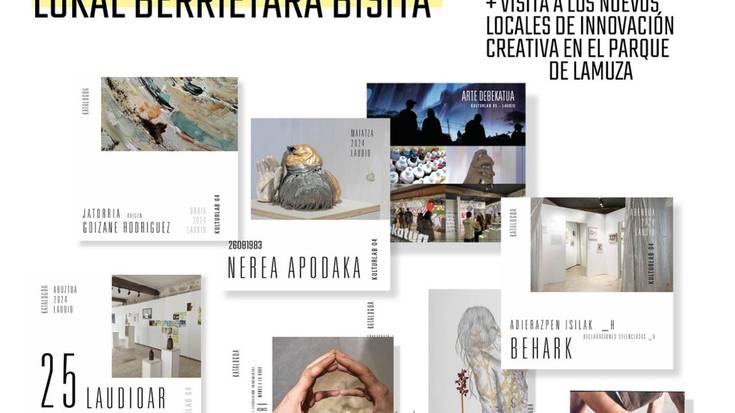 Kulturlabeko erakusketen katalogoen aurkezpena eta Lamuzako sormen espazioetara bisita