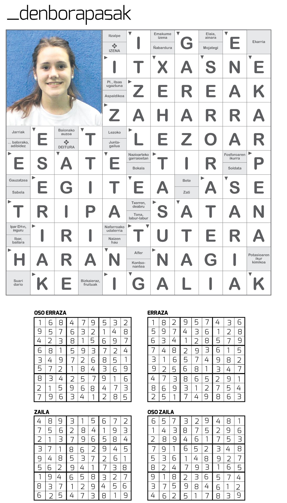 Egunkariaren 44. zenbakiko DENBORAPASEN EMAITZAK