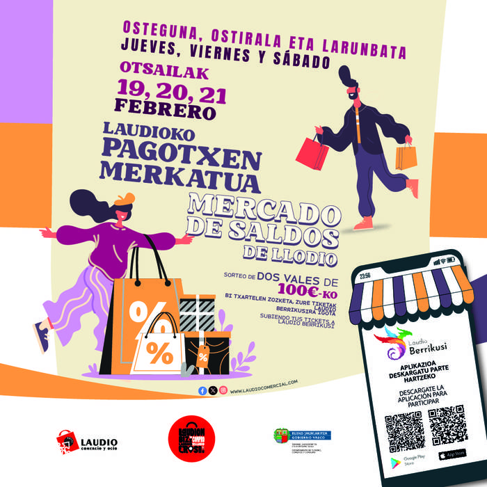 Neguko pagotxen merkatua itzultzen da 100 €-ko bi baleren zozketarekin!