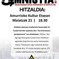 Hitzaldia: 'Eskubide zibil eta politikoen defentsan, amnistia'