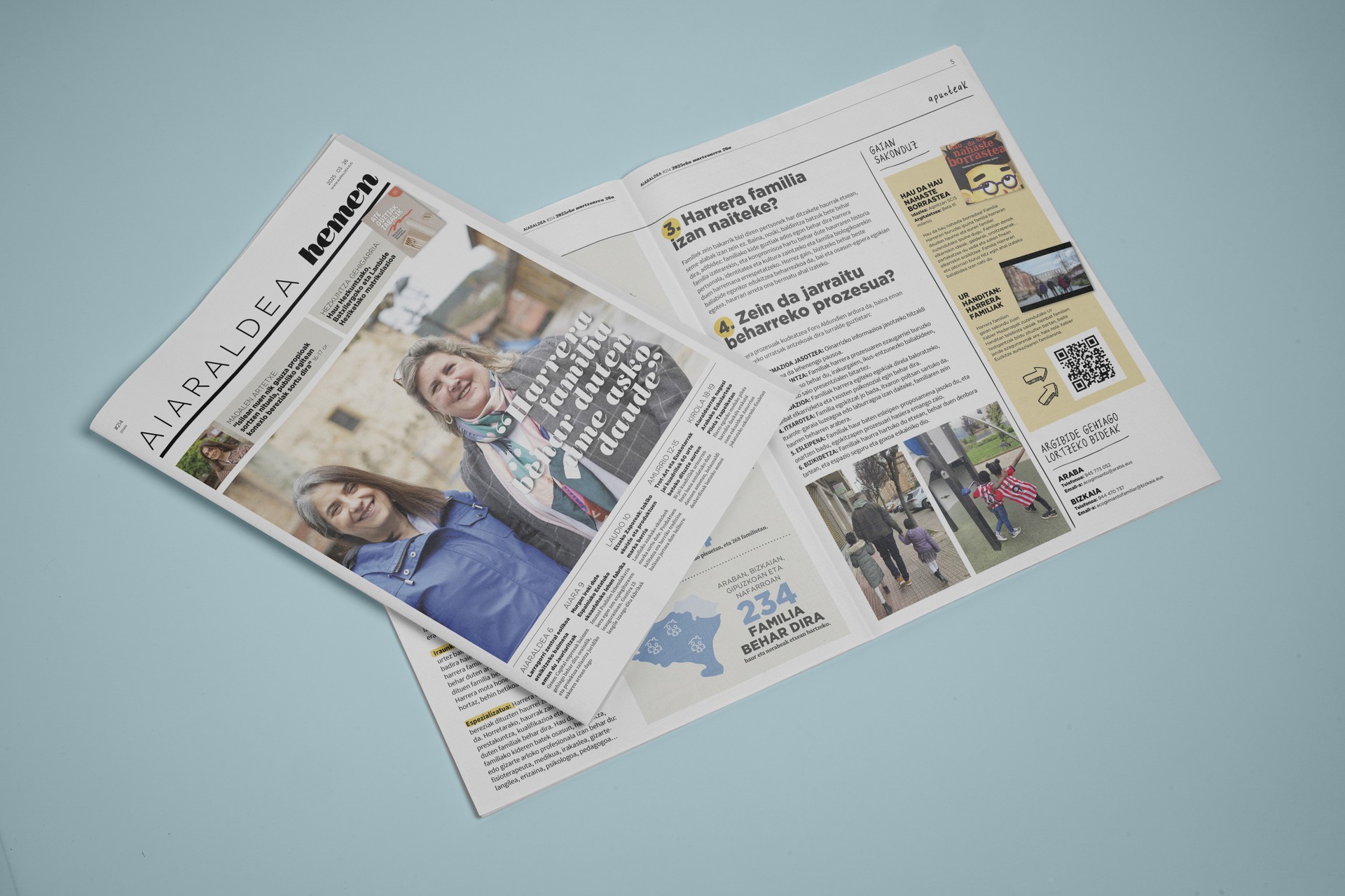 Harrera familiei buruzko eduki berezia eta hezkuntza gehigarria dakartza Aiaraldea Hemen hamabostekariaren zenbaki berriak