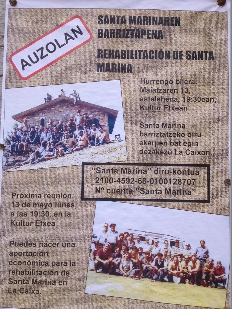 Orozkon Santa Marina baseliza eta aterpetxea konpontzeko hurrengo batzarra