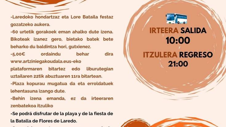 Laredoko 'Loreen bataila'-ra txangoa Artziniegatik