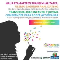 Hitzaldia: 'Haur eta gazteen transexualitatea: ulertu lagundu ahal izateko'