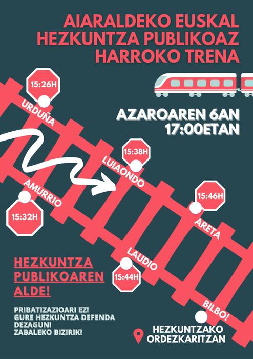 Aiaraldeko Euskal Hezkuntza Publikoaz harroko trena