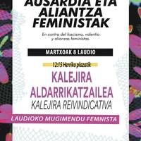 Laudioko Mugimendu Feministaren kalejira aldarrikatzailea