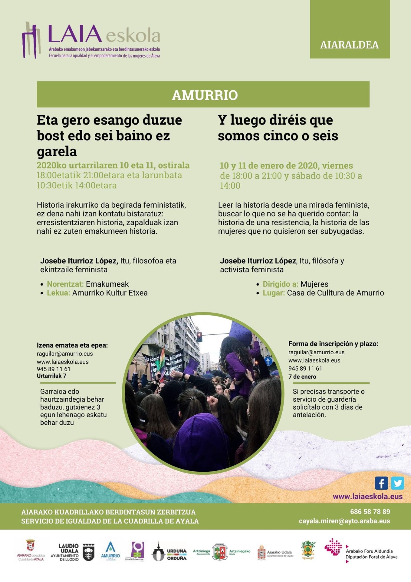 Amurrioko Udalak bi tailer feminista antolatuko ditu urtarrilean 