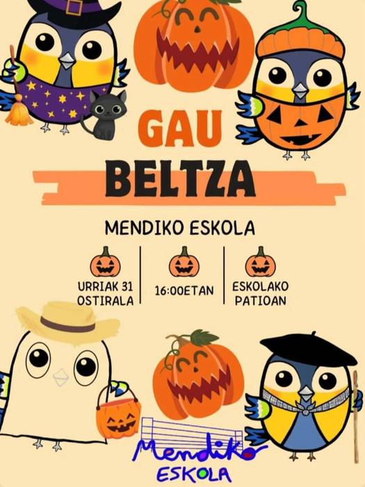 Gau beltza Mendiko Eskolan