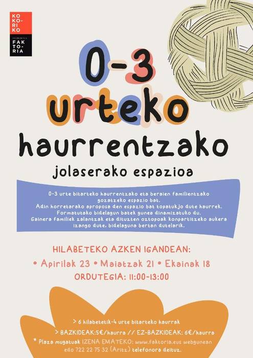 0-3 urteko umeentzako jolaserako espazioa