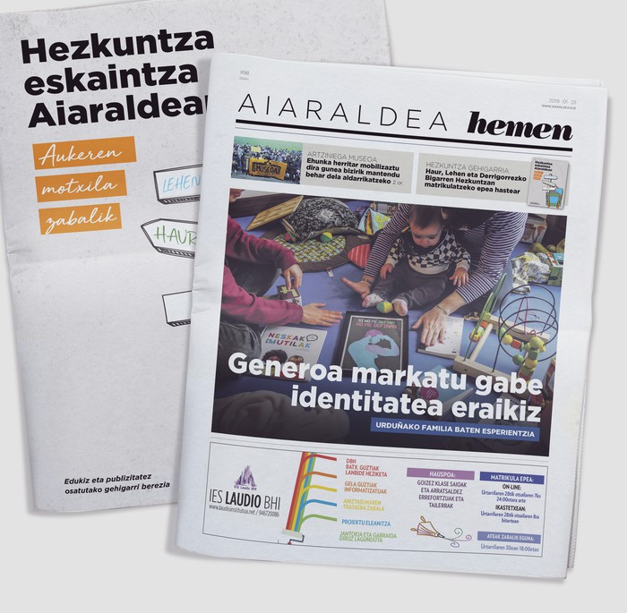 Hezkuntza gehigarriarekin dator Aiaraldea Hemen hamabostekariaren urteko lehen zenbakia