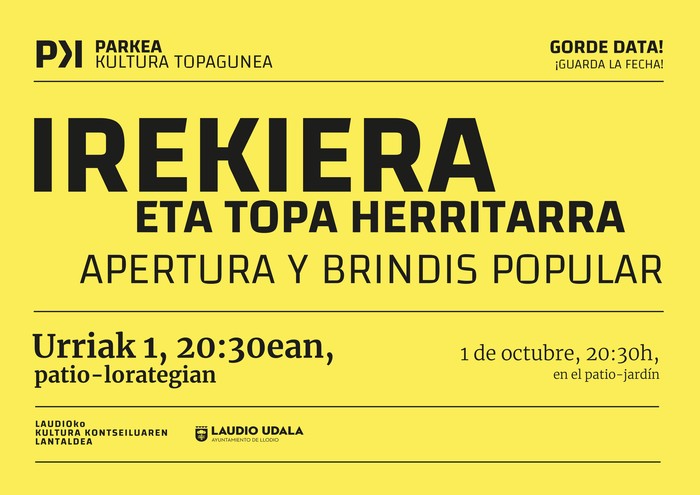 PARKEA Kultura Topaguneak ateak irekiko ditu urriaren 1ean, kulturaren eta sormenaren etapa berri bati hasiera emanez