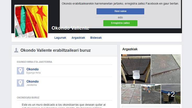 Facebookeko erabiltzaile baten irainak salatu ditu Okondo Aurrerak Ertzaintzan