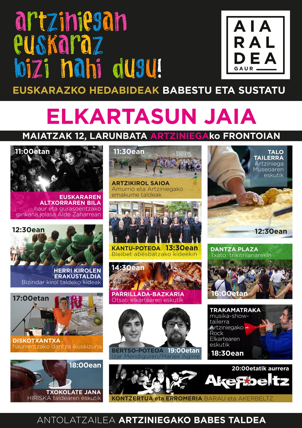 "Artziniegan euskaraz bizi nahi dugu" elkartasun jaiko egitaraua