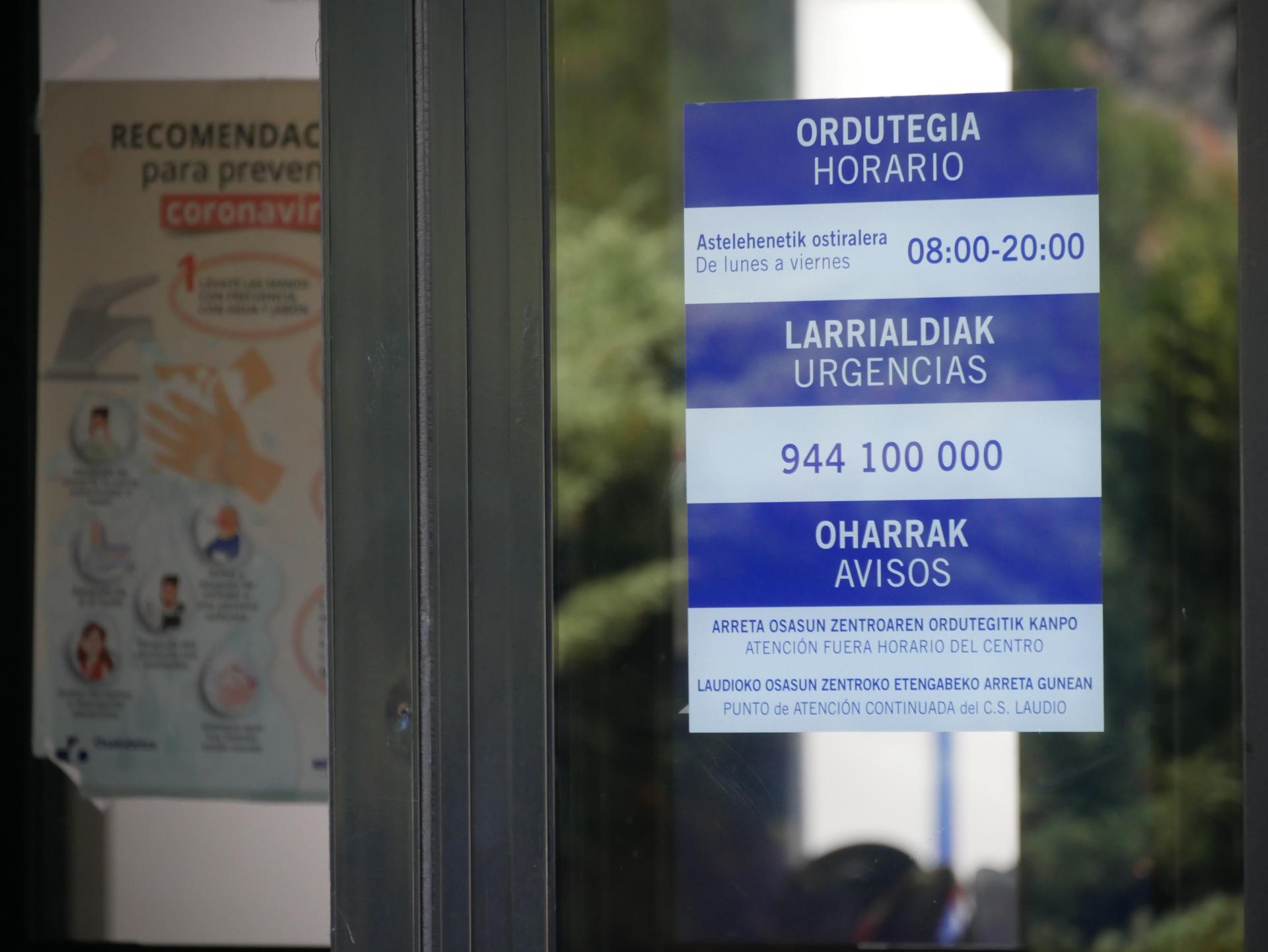 Atzo COVID-19 birusaren 9 positibo berri diagnostikatu zituen Osakidetzak Aiaraldean