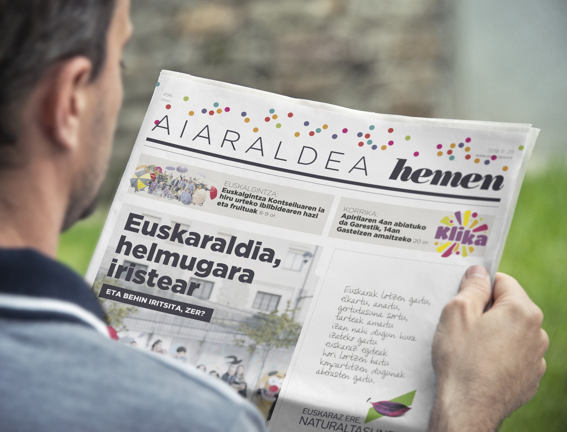 Euskaraldiari buruzko zenbaki berezia argitaratuko du gaur Aiaraldea Hemen hamabostekariak