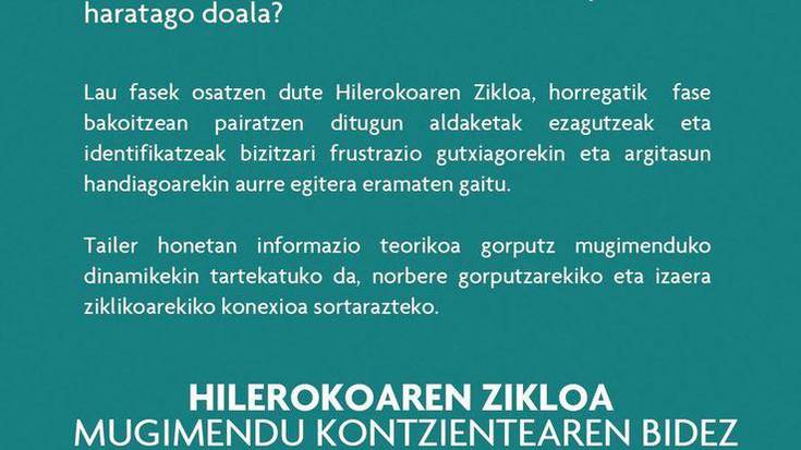 "Hilerokoa mugimendu kontzientearen bidez" tailerra