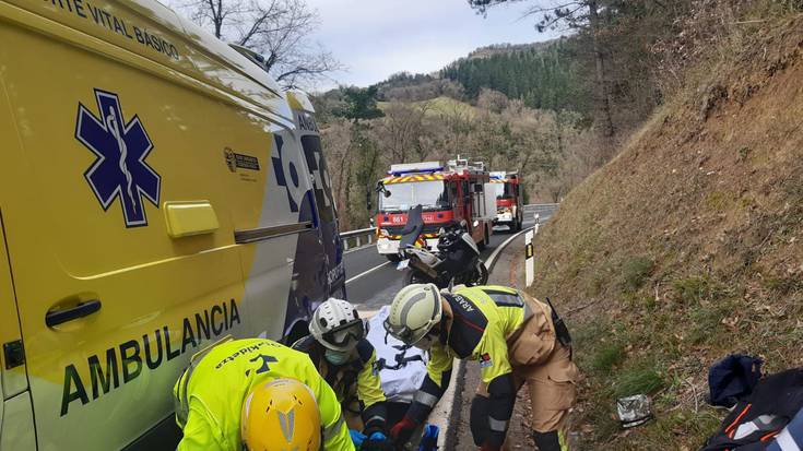 Istripua izan du motor gidari batek Barrerillan