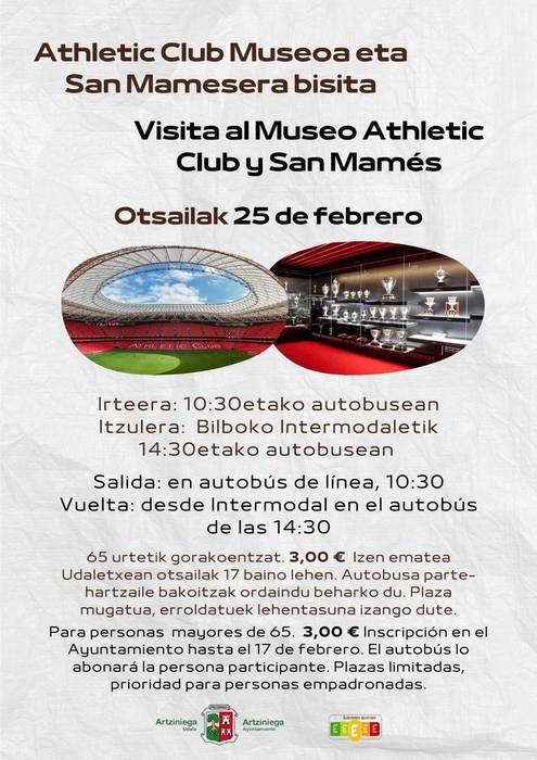 Athletic Club Museora eta San Mamesera bisita