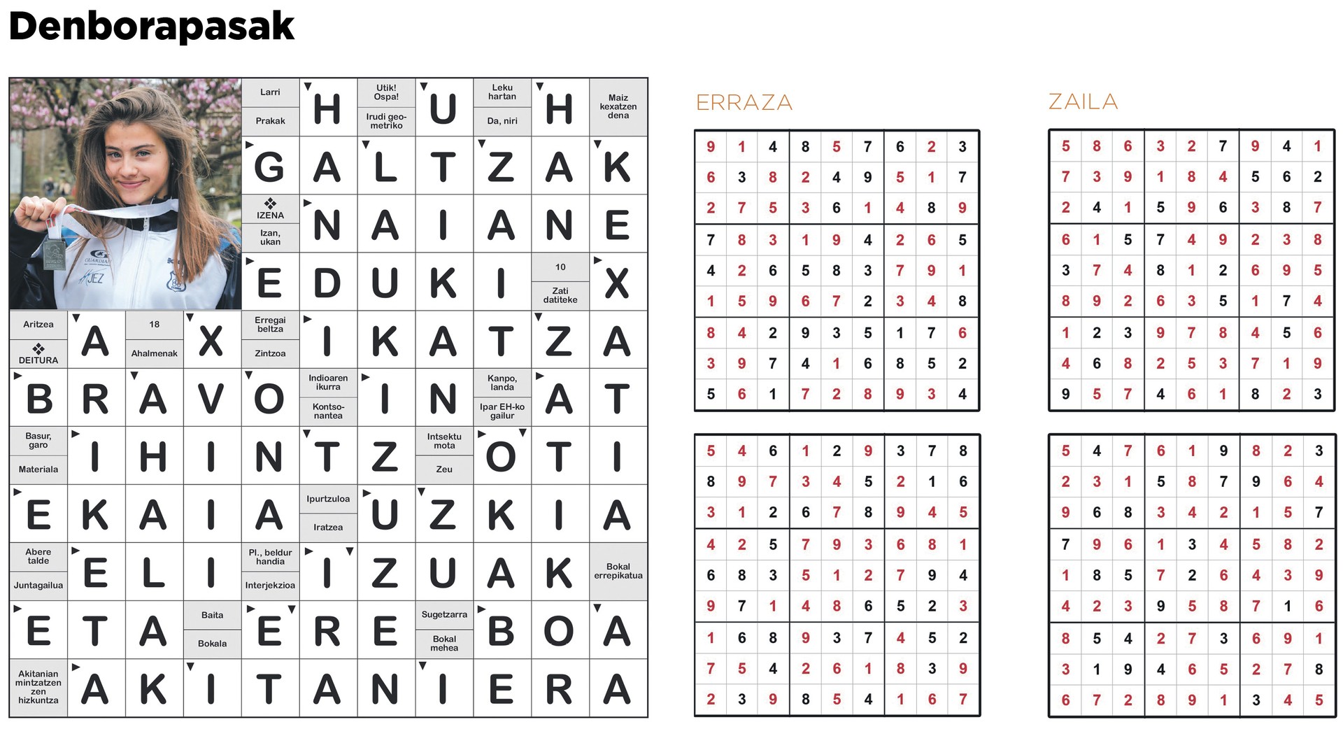 Aiaraldea Hemen hamabostekariaren 110. zenbakiko DENBORAPASEN EMAITZAK